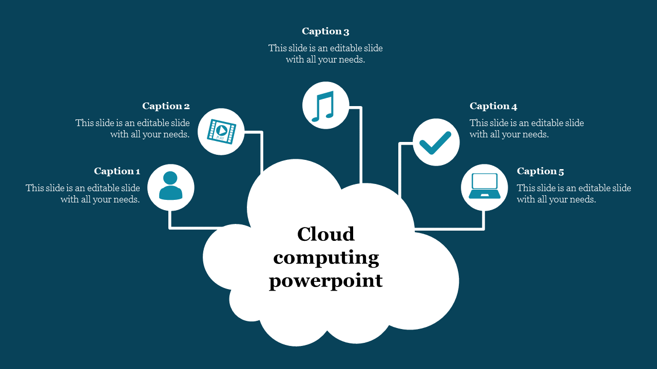 Cloud Computing Tools PPT Template With Blue Theme
